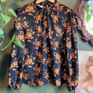 Neck ruffle detail blouse